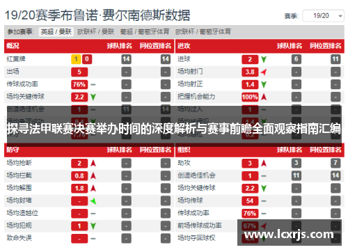 探寻法甲联赛决赛举办时间的深度解析与赛事前瞻全面观察指南汇编